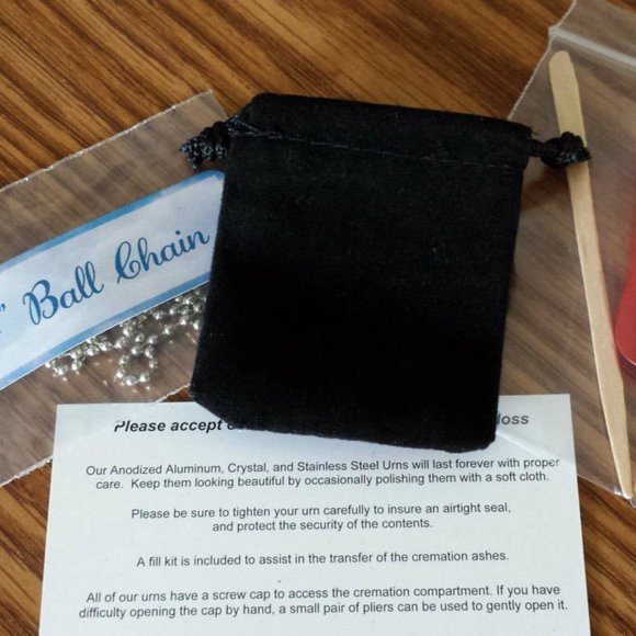 Engraved  Father/Daughter Cremation Urn Necklace - Picture 2 of 4